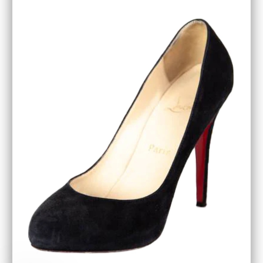 Christian Louboutin black suede heels size EU 40.5 (US 10.5)